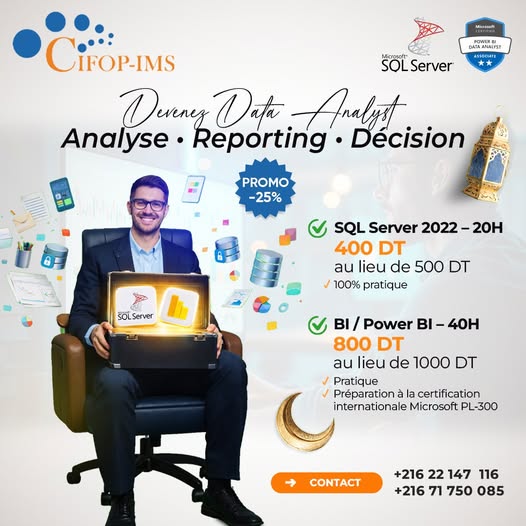 El Menzah&nbsp;El Menzah 1&nbsp;En groupe&nbsp;Autre&nbsp;Parcours  data analyst