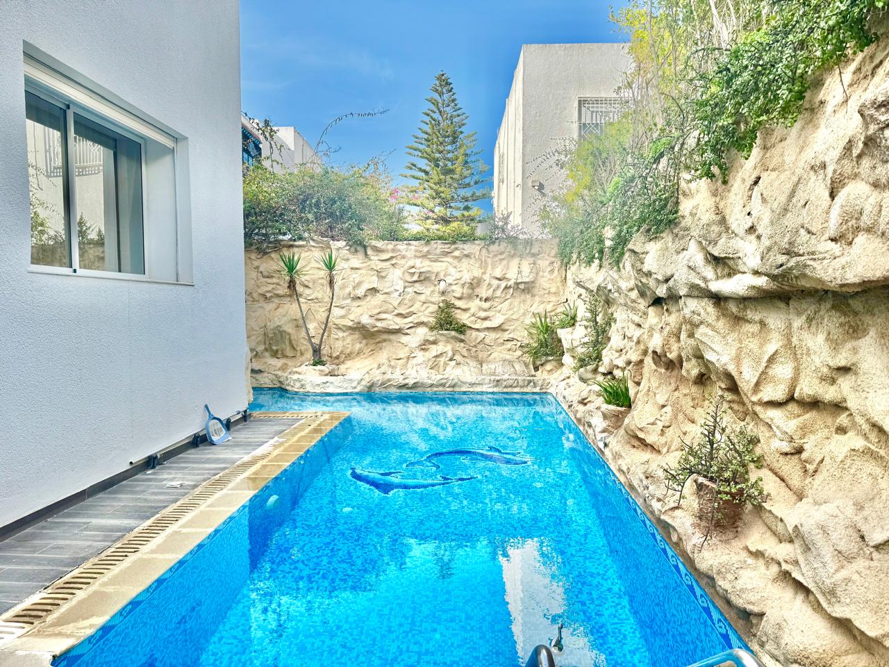 La Marsa&nbsp;Sidi Daoud&nbsp;Location&nbsp;Maisons&nbsp;Villa s4 avec piscine et jardin � la marsa