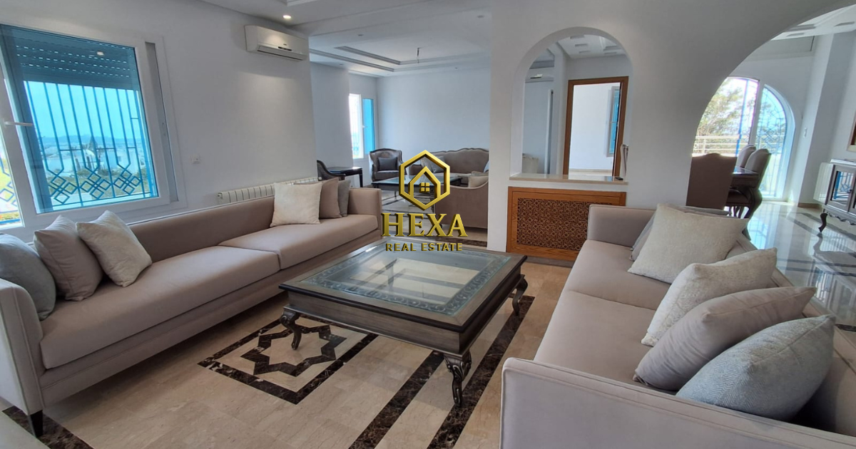 La Marsa&nbsp;Gammart&nbsp;Location&nbsp;Maisons&nbsp;Villa meubl�e s7 avec piscine � gammarth