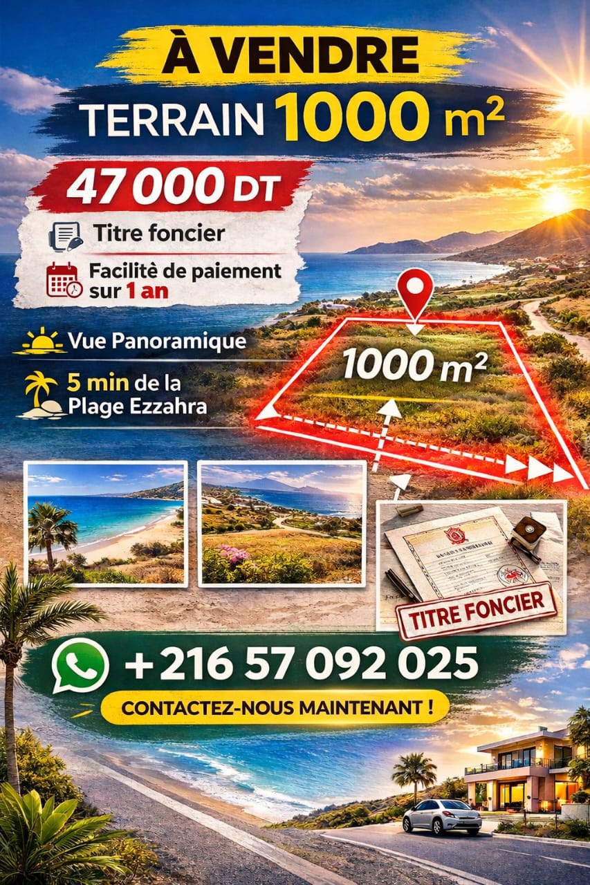 Kelibia&nbsp;Kelibia&nbsp;Terrain&nbsp;Terrain nu&nbsp;Offre special � tamezrat