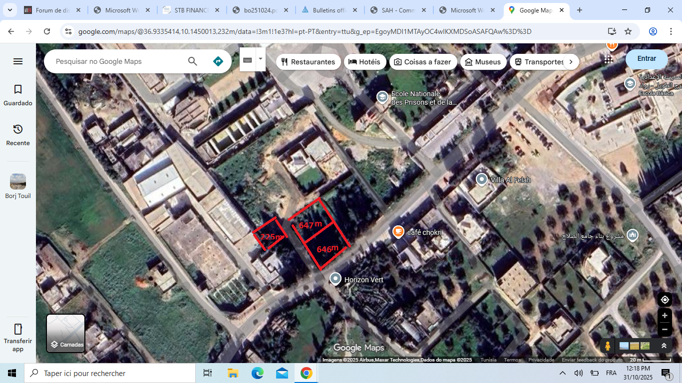 Raoued&nbsp;Borj Touil&nbsp;Terrain&nbsp;Terrain nu&nbsp;3 terrains bien situ�s