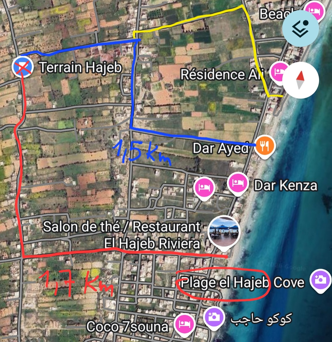 Mahdia&nbsp;Rejiche&nbsp;Terrain&nbsp;Terrain nu&nbsp;Terrain de 2 000 m2 � rejich 150 dt le m2