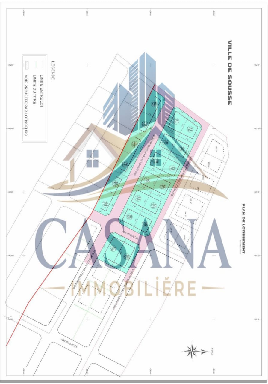 Sousse Jaouhara&nbsp;Sahloul&nbsp;Terrain&nbsp;Terrain nu&nbsp;Dossier 102 lot n51