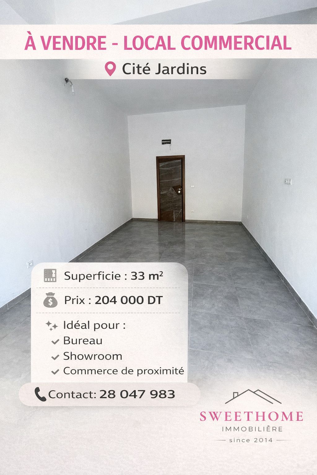 Cite El Khadra&nbsp;Cite Jardins&nbsp;Bureaux & Commerces&nbsp;Surfaces&nbsp;Local commercial � cit� jardins