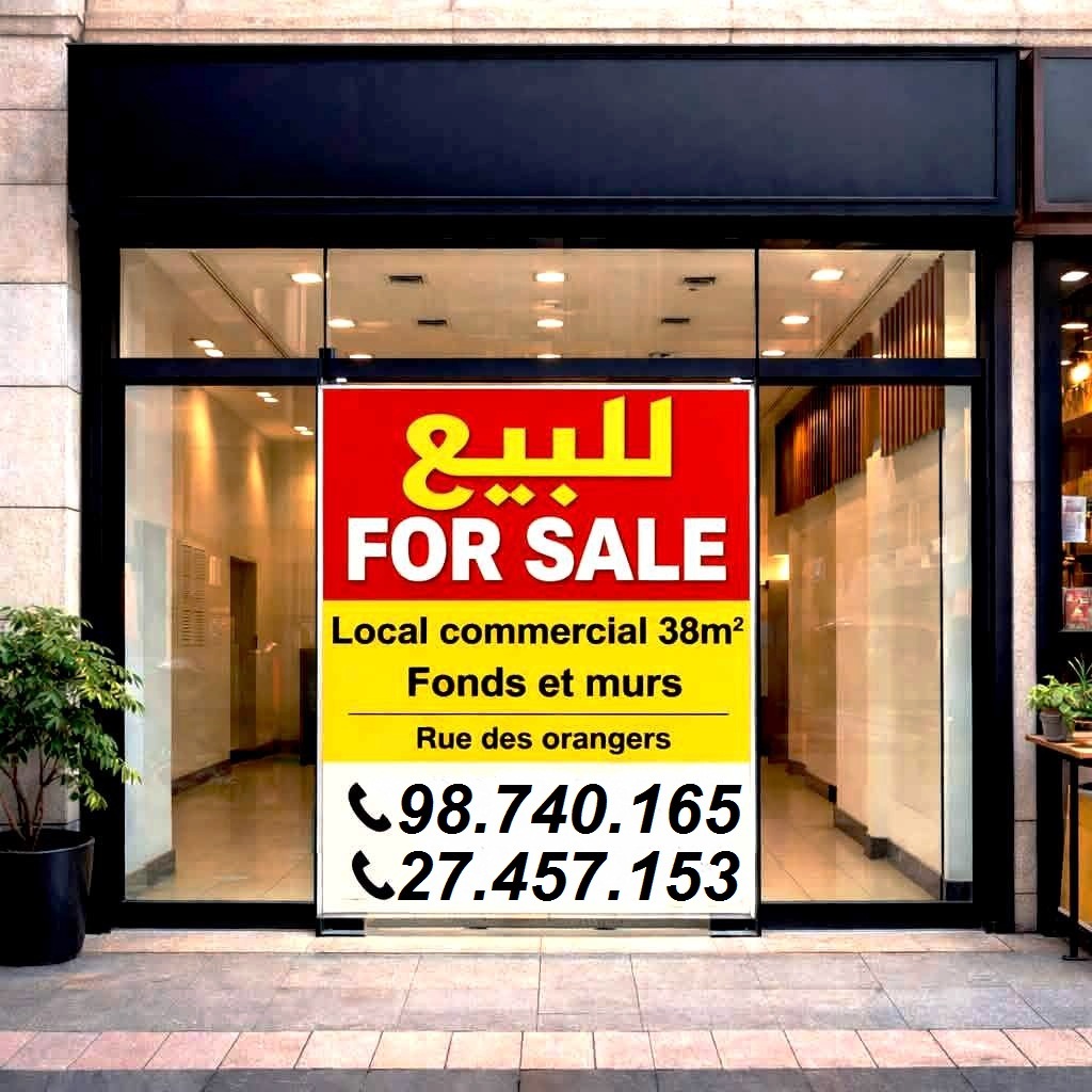 Sousse Jaouhara&nbsp;Sousse Khezama&nbsp;Bureaux & Commerces&nbsp;Surfaces&nbsp;Local commercial fonds et murs � rue des orangers