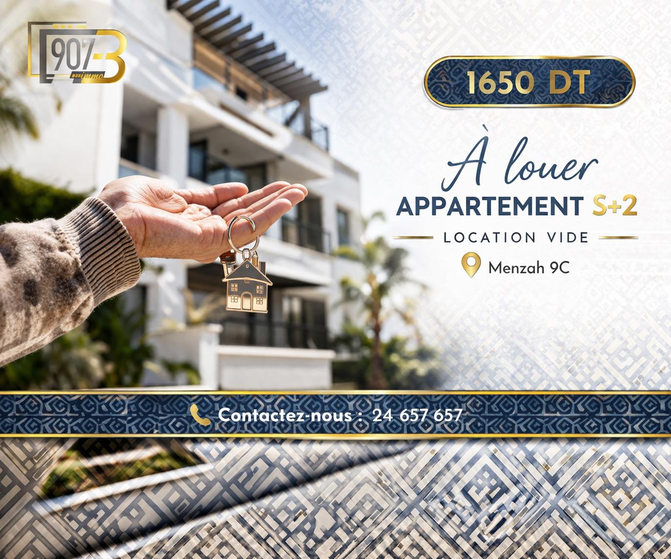 El Menzah&nbsp;El Menzah 9&nbsp;Location&nbsp;Appart. 2 pi�ces&nbsp;S2 haut standing �  menzah9c