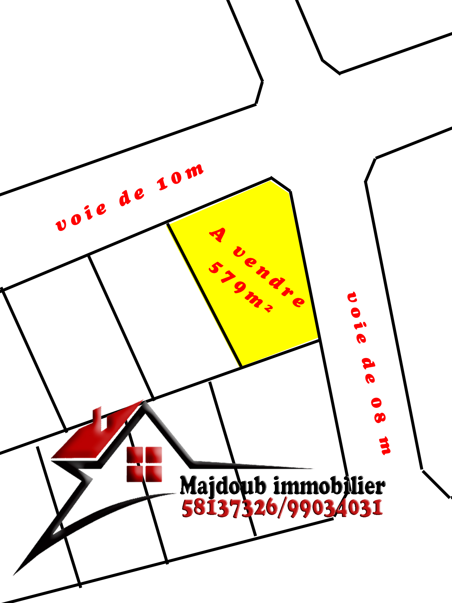 Sousse Riadh&nbsp;Zaouiet Sousse&nbsp;Terrain&nbsp;Terrain nu&nbsp;Lot de coin zaouiet sousse  zone calme