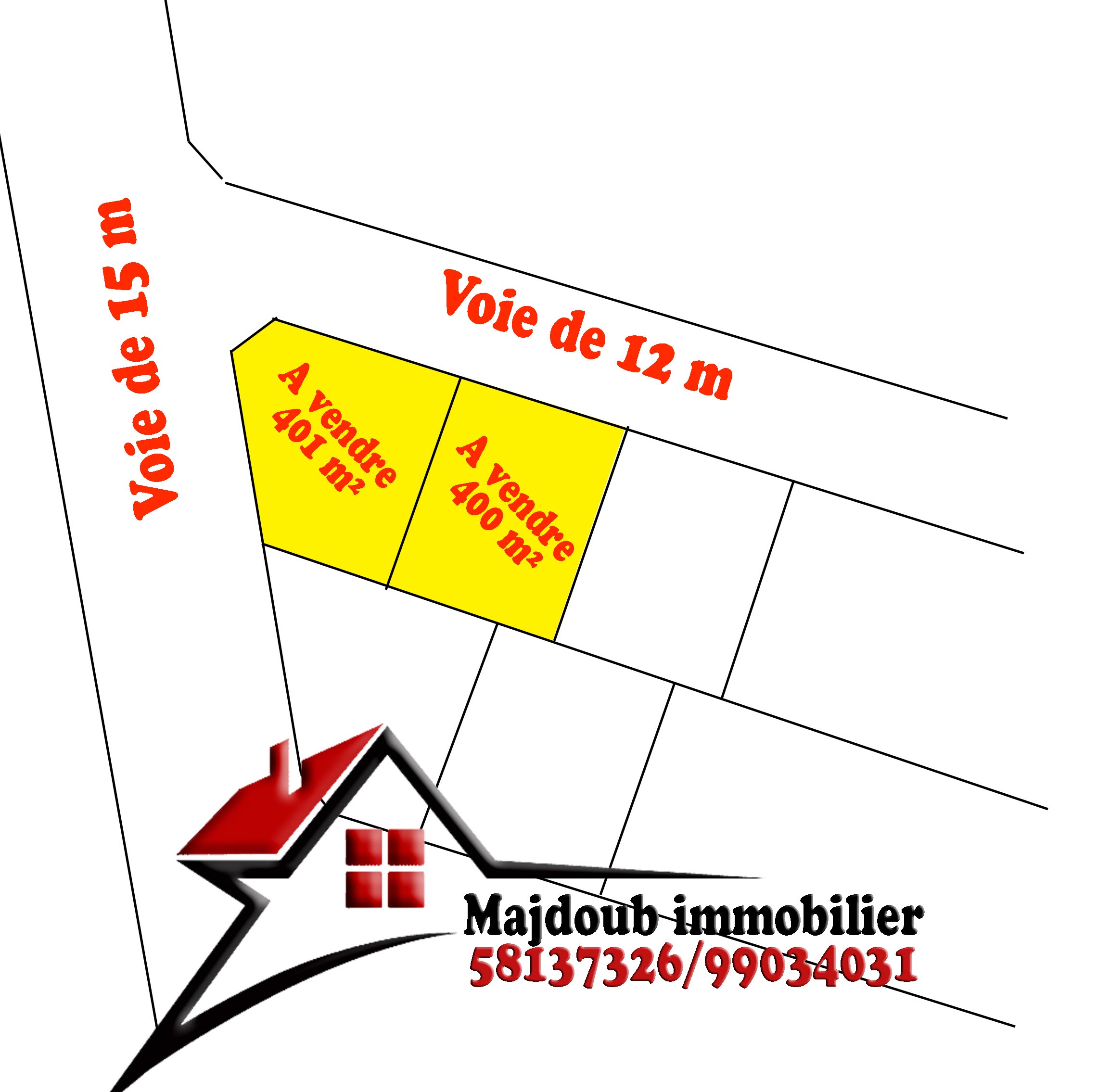 Sousse Riadh&nbsp;Zaouiet Sousse&nbsp;Terrain&nbsp;Terrain nu&nbsp;Lot de coin ksibet sousse