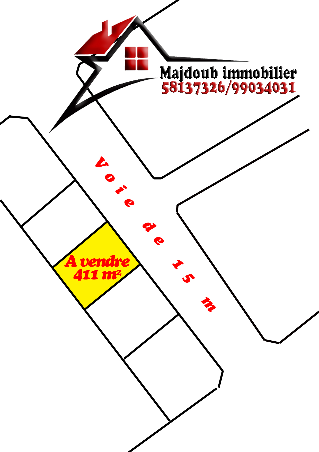 Sousse Riadh&nbsp;Zaouiet Sousse&nbsp;Terrain&nbsp;Terrain nu&nbsp;Terrain 411 m bon emplacement