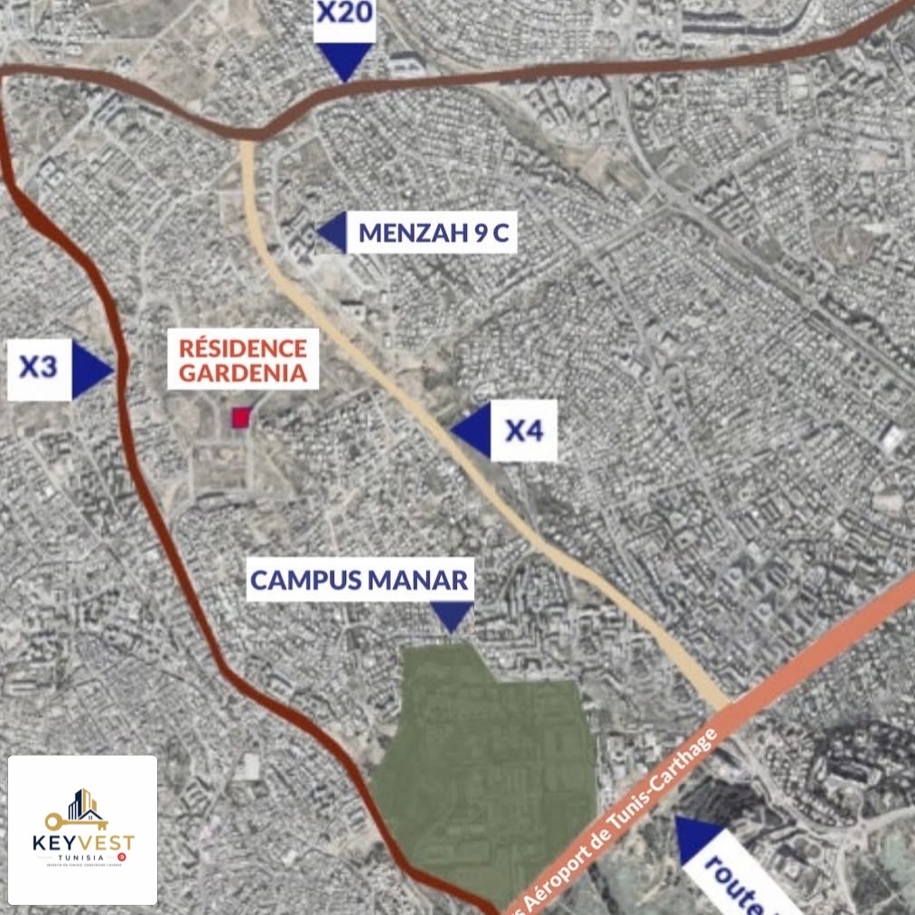 El Menzah&nbsp;El Manar 1&nbsp;Vente&nbsp;Appart. 1 pi�ce&nbsp;R�sidence gard�nia 2027