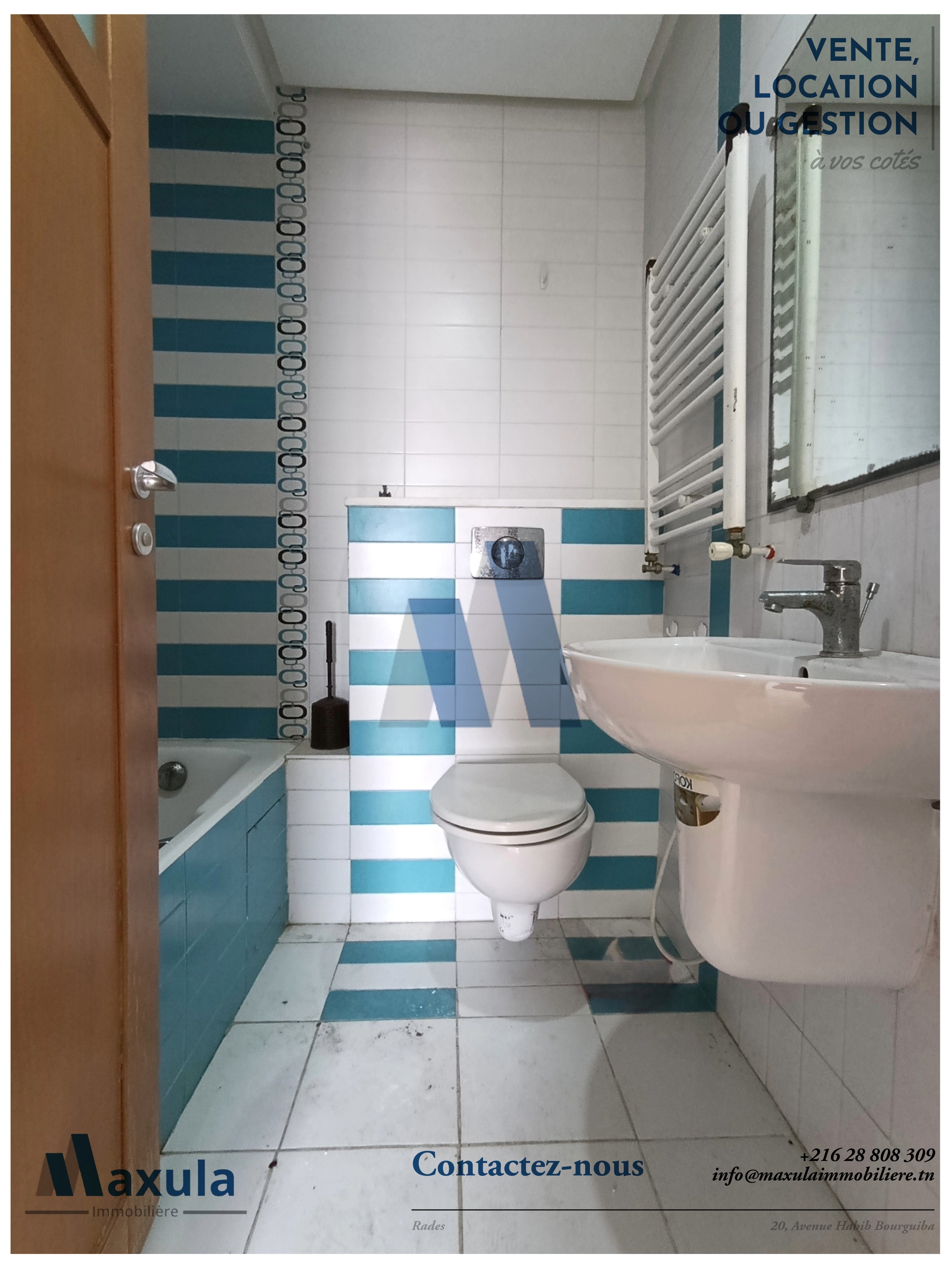 Rades&nbsp;Rades&nbsp;Location&nbsp;Appart. 3 pi�ces&nbsp;Appartement s2 a rades residence turquoise