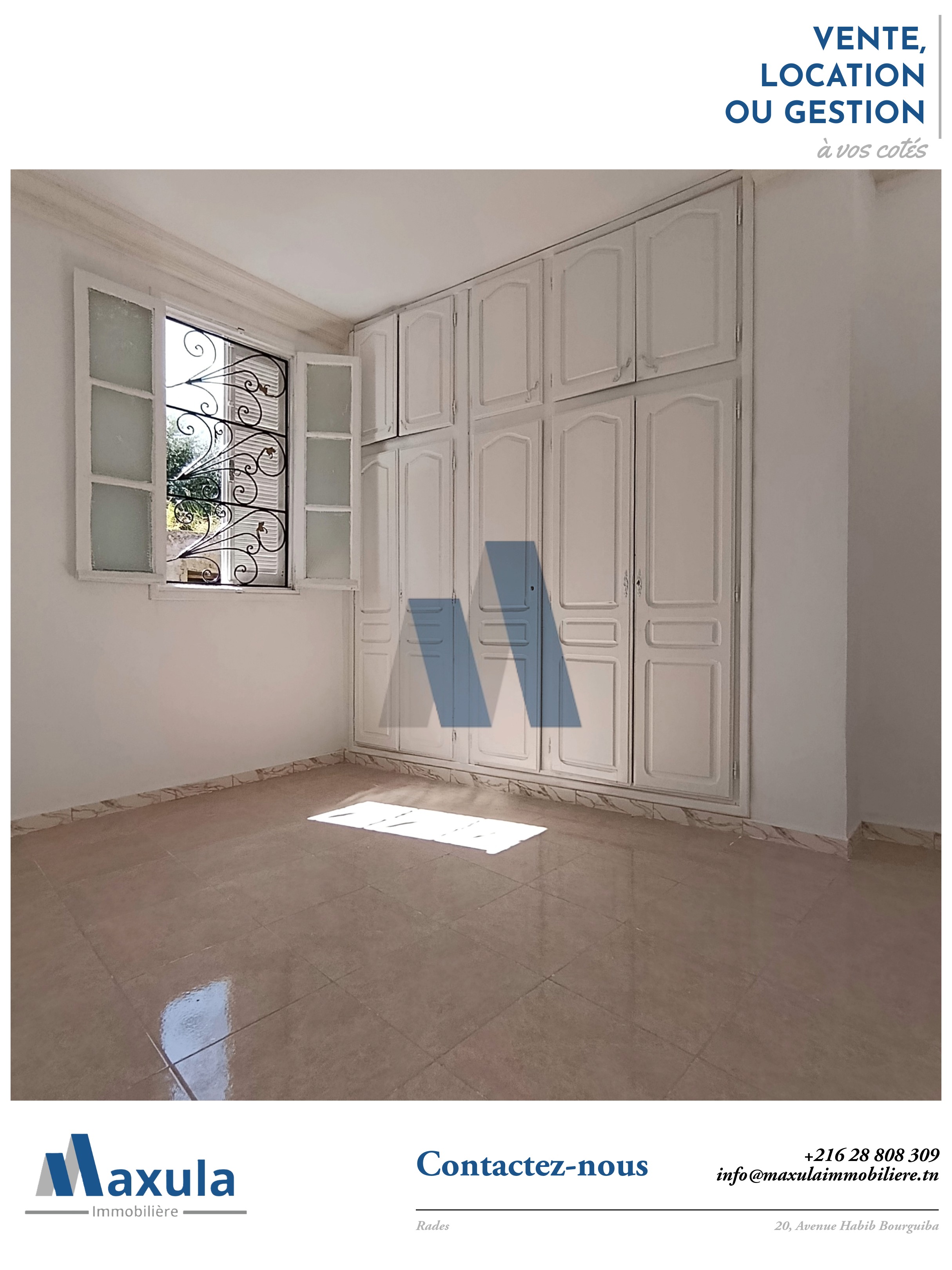 Rades&nbsp;Rades El Mrah&nbsp;Location&nbsp;Appart. 2 pi�ces&nbsp;Appartement s1 a rades mrah