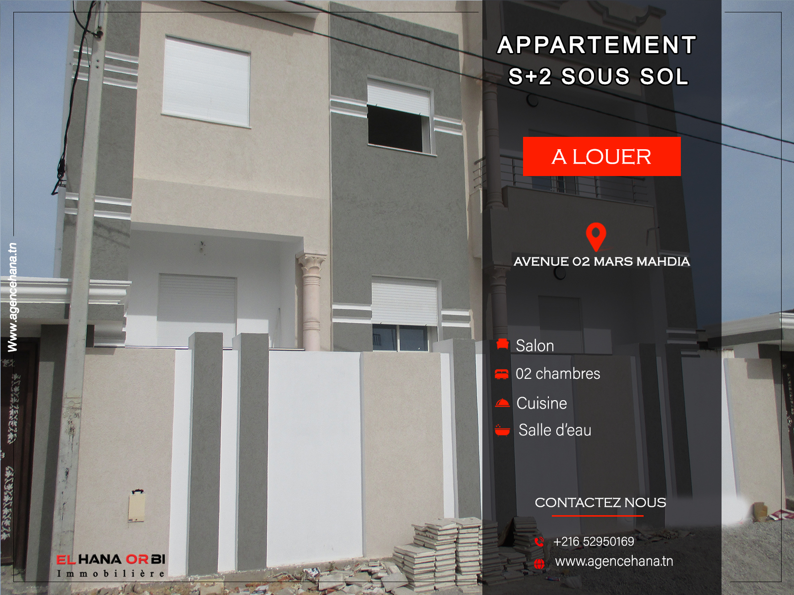 Mahdia&nbsp;Mahdia&nbsp;Location&nbsp;Appart. 2 pi�ces&nbsp;Appartement s2 pour toute l ann�e � mahdia