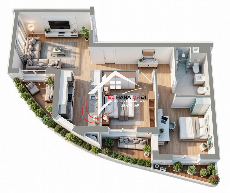 Mahdia&nbsp;Mahdia&nbsp;Vente&nbsp;Appart. 2 pi�ces&nbsp;App s2 avec piscine projet sur plan mahdia