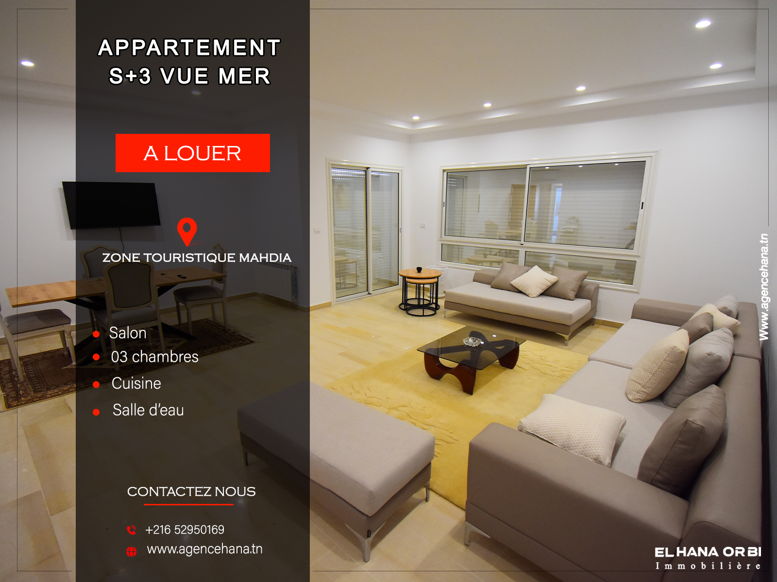 Mahdia&nbsp;Mahdia&nbsp;Location&nbsp;Appart. 3 pi�ces&nbsp;S3 neuf proche de la mer mahdia vacance