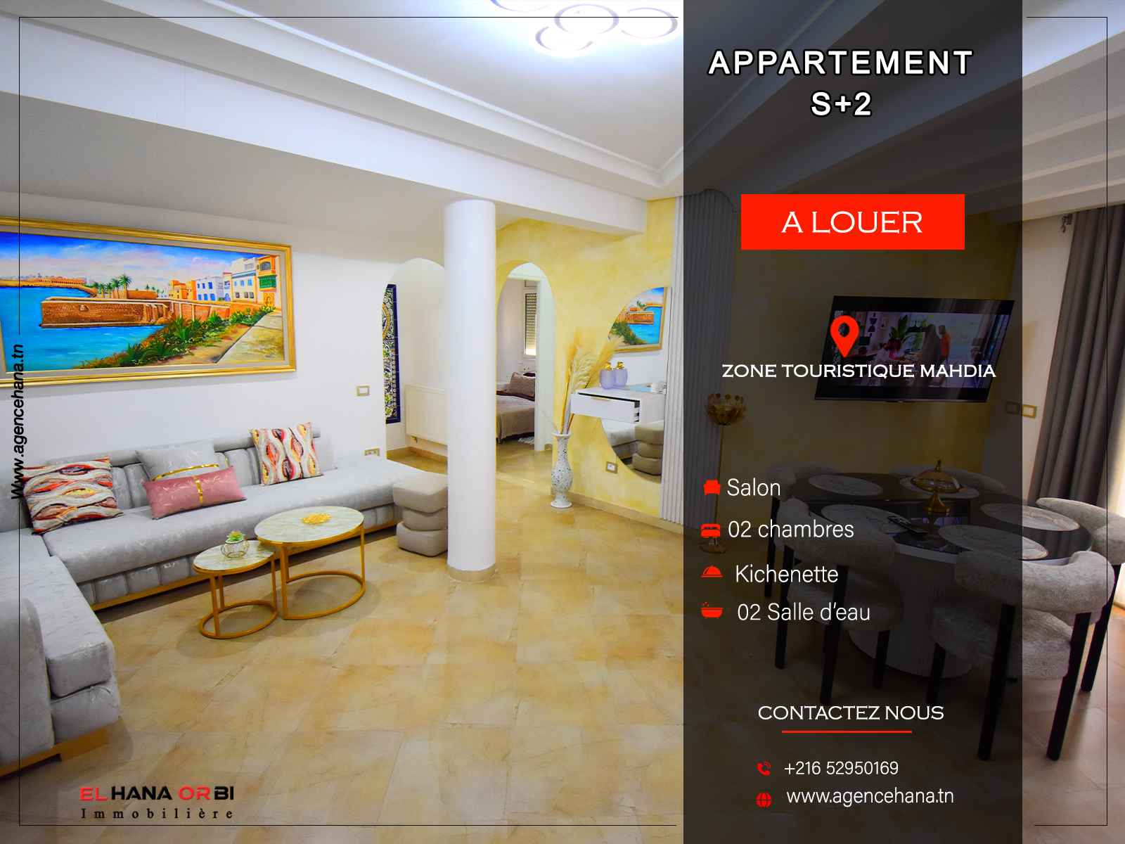 Mahdia&nbsp;Mahdia&nbsp;Location vacances&nbsp;Appart. 2 pi�ces&nbsp;Pour vacances s2  en plein zone touristique