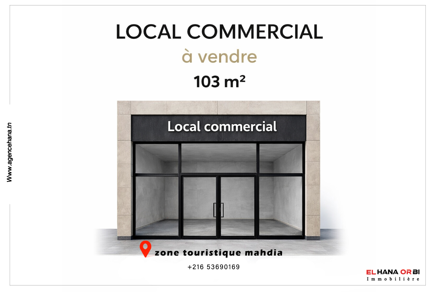 Mahdia&nbsp;Mahdia&nbsp;Bureaux & Commerces&nbsp;Fond de Commerce&nbsp;Local commercial  plein zone touristique mahdia