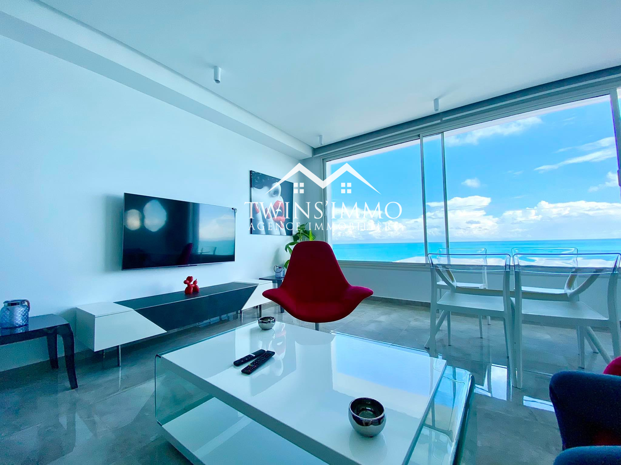 La Marsa&nbsp;Gammart&nbsp;Location&nbsp;Appart. 2 pi�ces&nbsp;Appartement s2 meubl� � gammarth vue sur mer