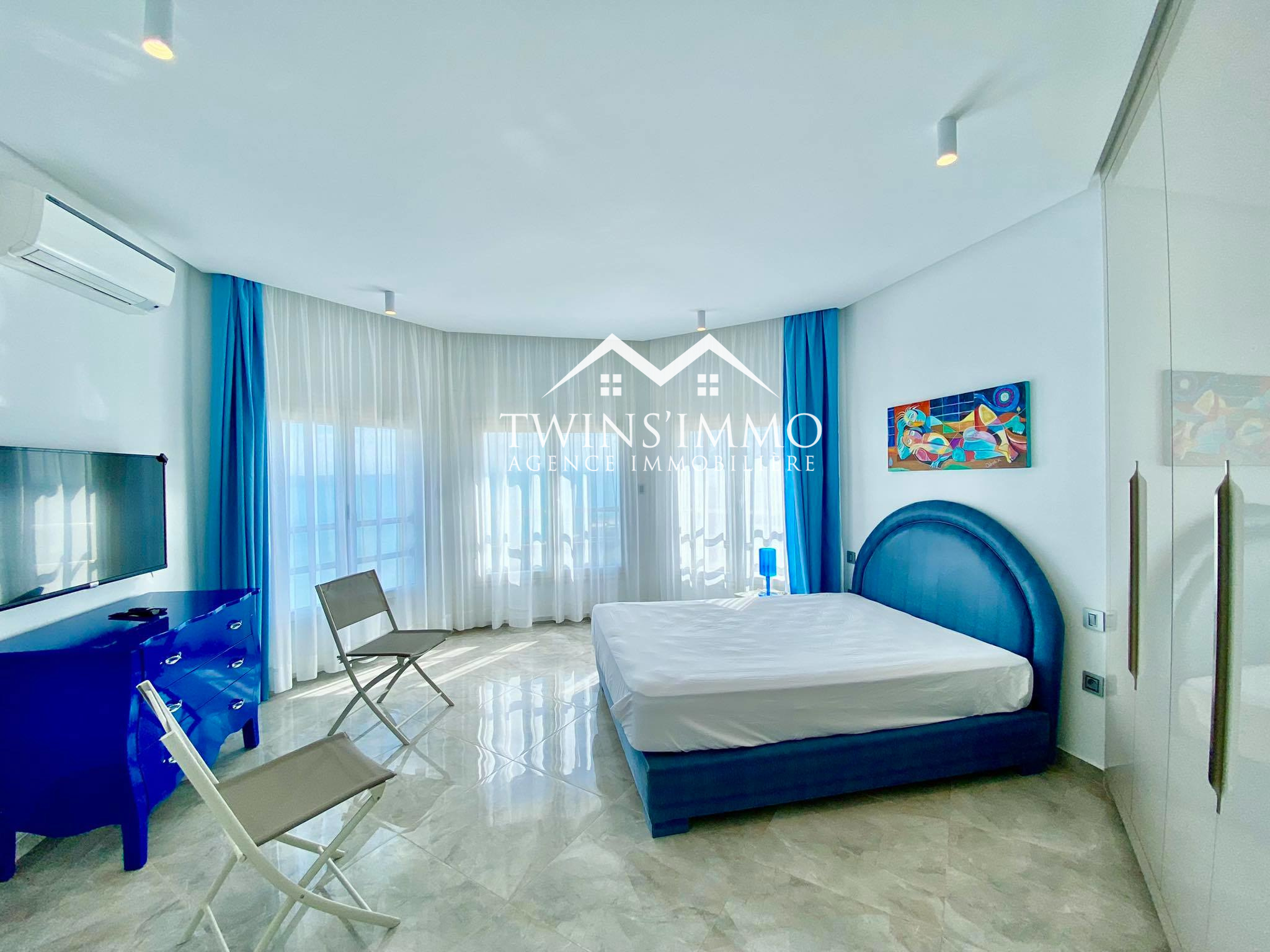 La Marsa&nbsp;Gammart&nbsp;Location&nbsp;Appart. 2 pi�ces&nbsp;Appartement s2 meubl� � gammarth vue sur mer