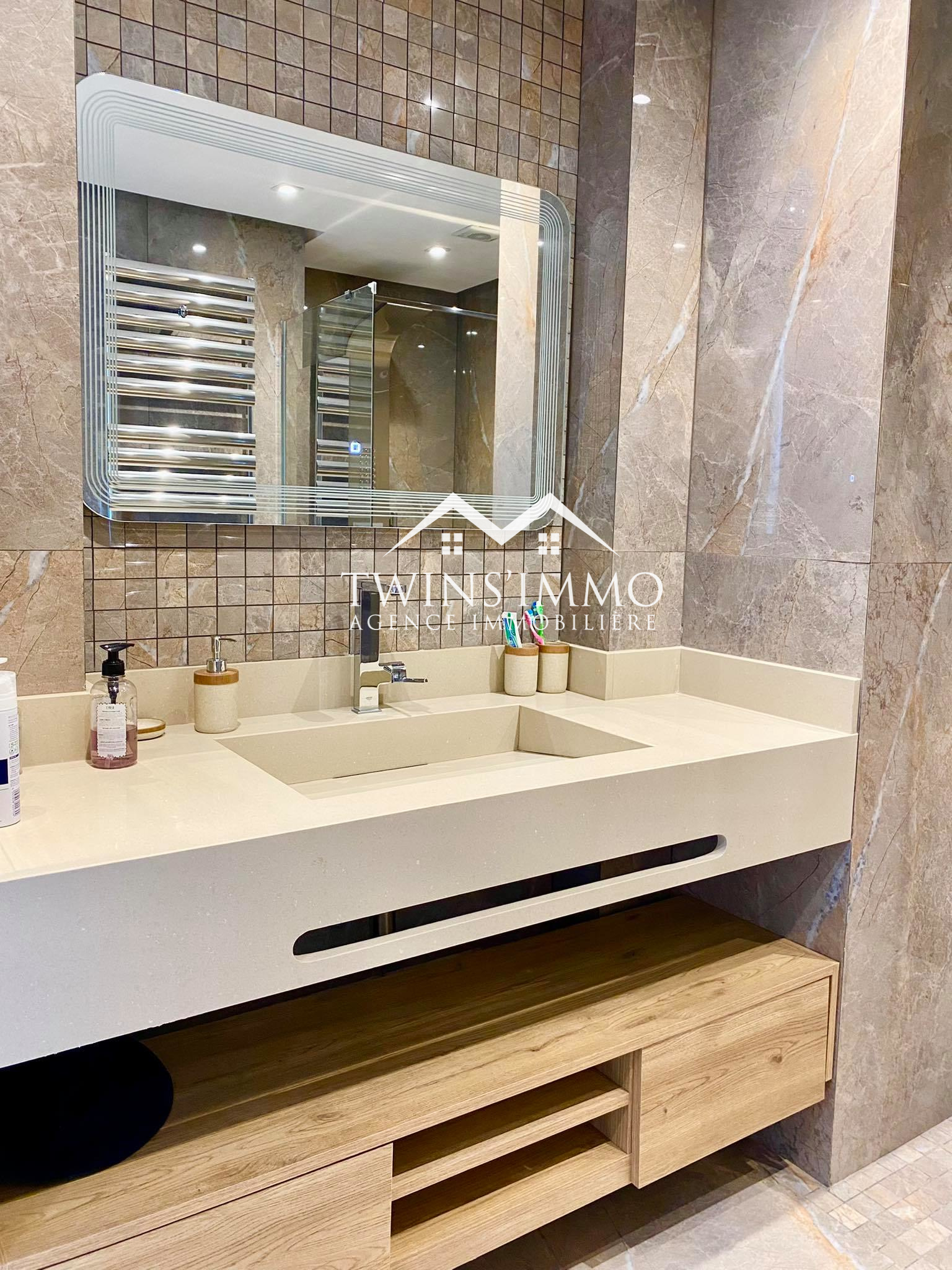 La Marsa&nbsp;Gammart&nbsp;Location&nbsp;Appart. 2 pi�ces&nbsp;Appartement s2 meubl� � gammarth vue sur mer