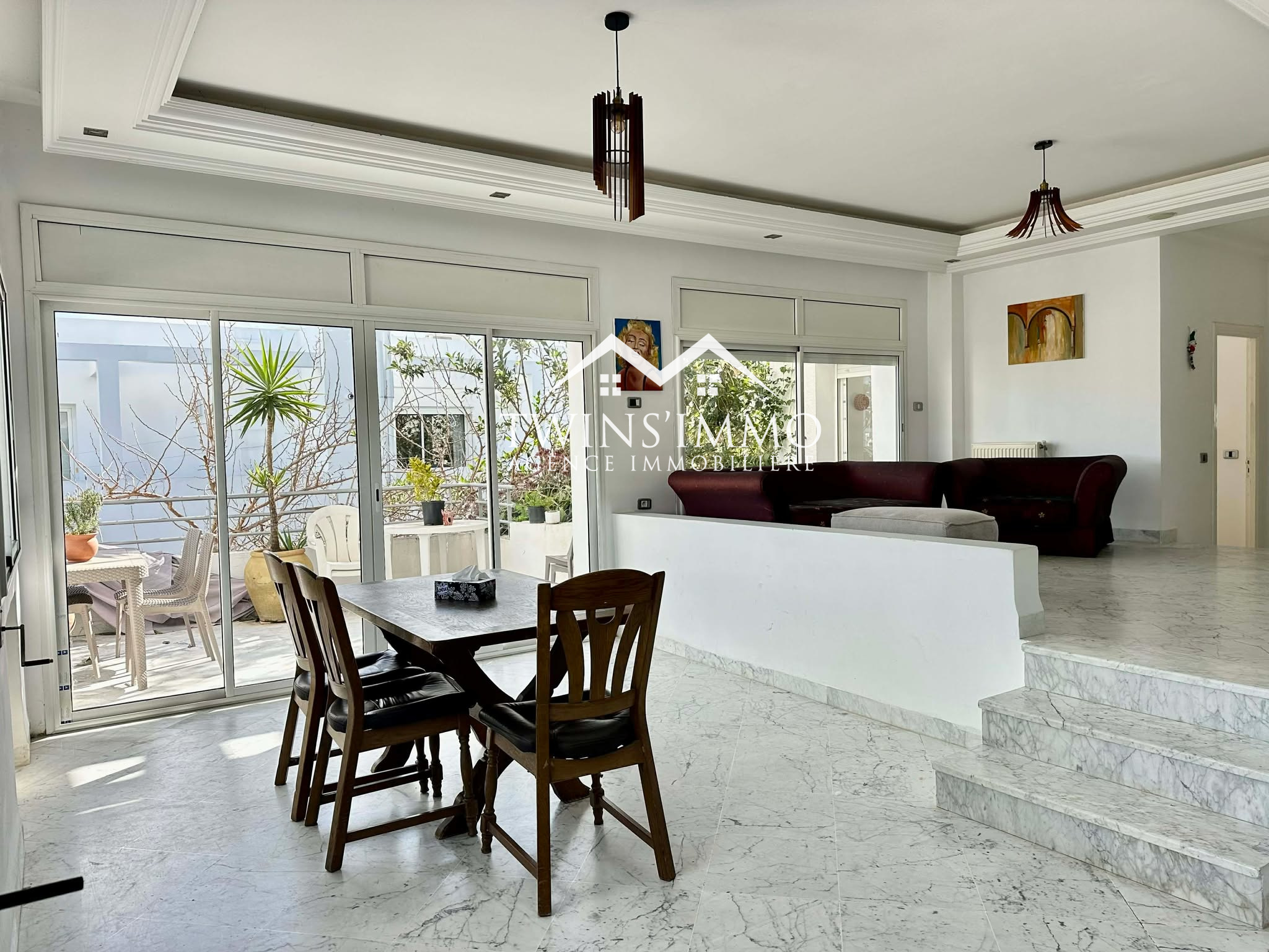 La Marsa&nbsp;Marsa Ennassim&nbsp;Location&nbsp;Appart. 3 pi�ces&nbsp;�tage de villa s3 meubl� � la marsa ville