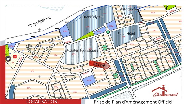 Soliman&nbsp;Cite Hotel Des Andalous&nbsp;Terrain&nbsp;Terrain nu&nbsp;Terrain de 351 m2 � 540tnd le m2