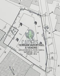 Dar Chaabane Elfehri&nbsp;Dar Chaabane Elfehri&nbsp;Vente&nbsp;Surfaces&nbsp;  terrain industriel de 3171m ref727a