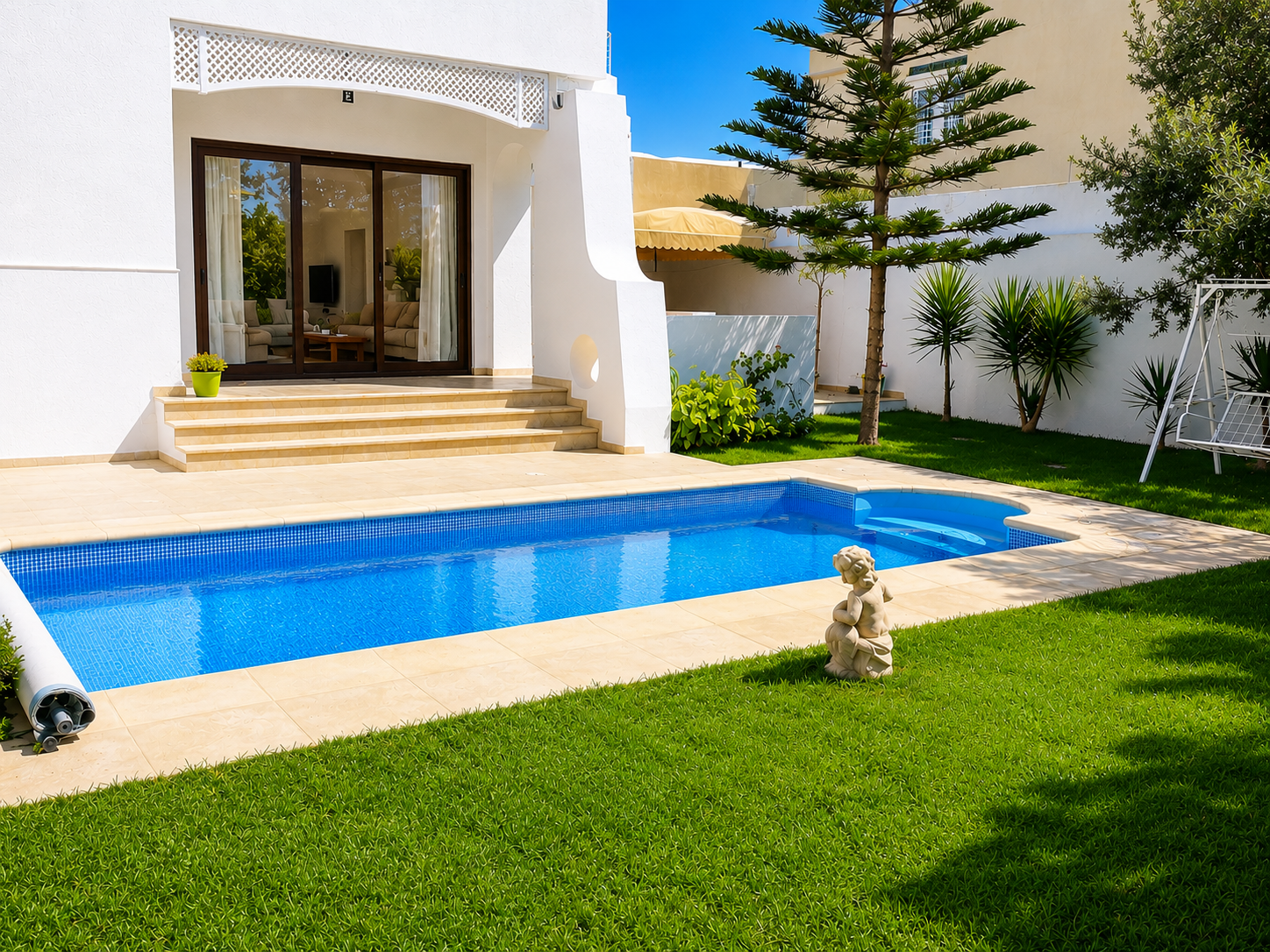 La Marsa&nbsp;Cite Du Stade&nbsp;Location&nbsp;Maisons&nbsp;Villa avec piscine grand jardin