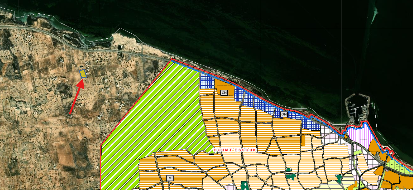 Djerba - Houmet Essouk&nbsp;Djerba &nbsp;Terrain&nbsp;Terrain agricole&nbsp;Terrain titre bleu individuel 6367m2 djerba