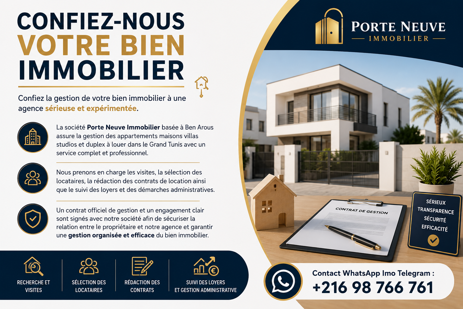 Mannouba&nbsp;La Mannouba&nbsp;Emploi de maison&nbsp;Autre&nbsp;Confieznous votre bien immobilier