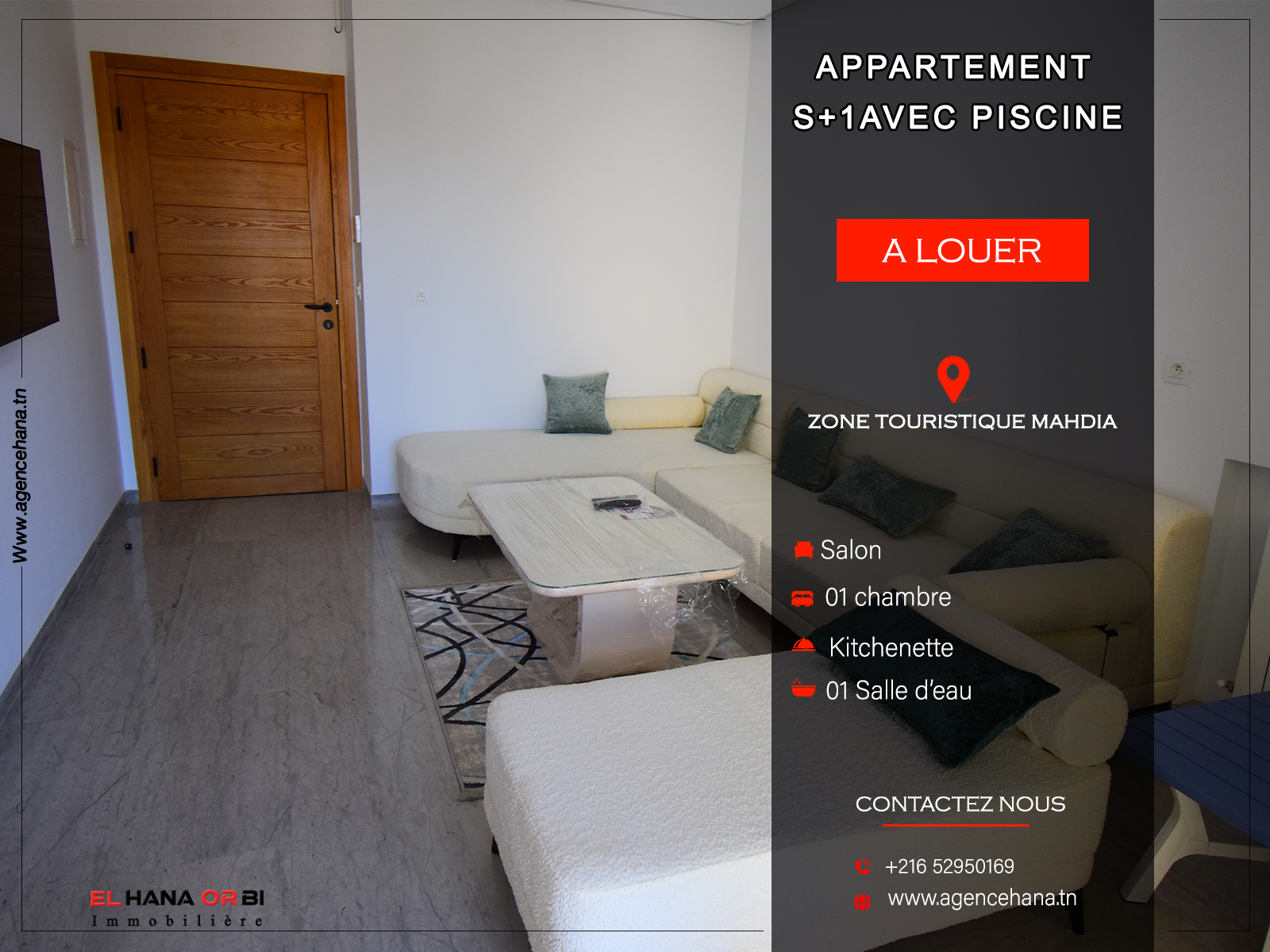 Mahdia&nbsp;Mahdia&nbsp;Location vacances&nbsp;Appart. 1 pi�ce&nbsp;Pour vacance app s1 avec piscine mahdia