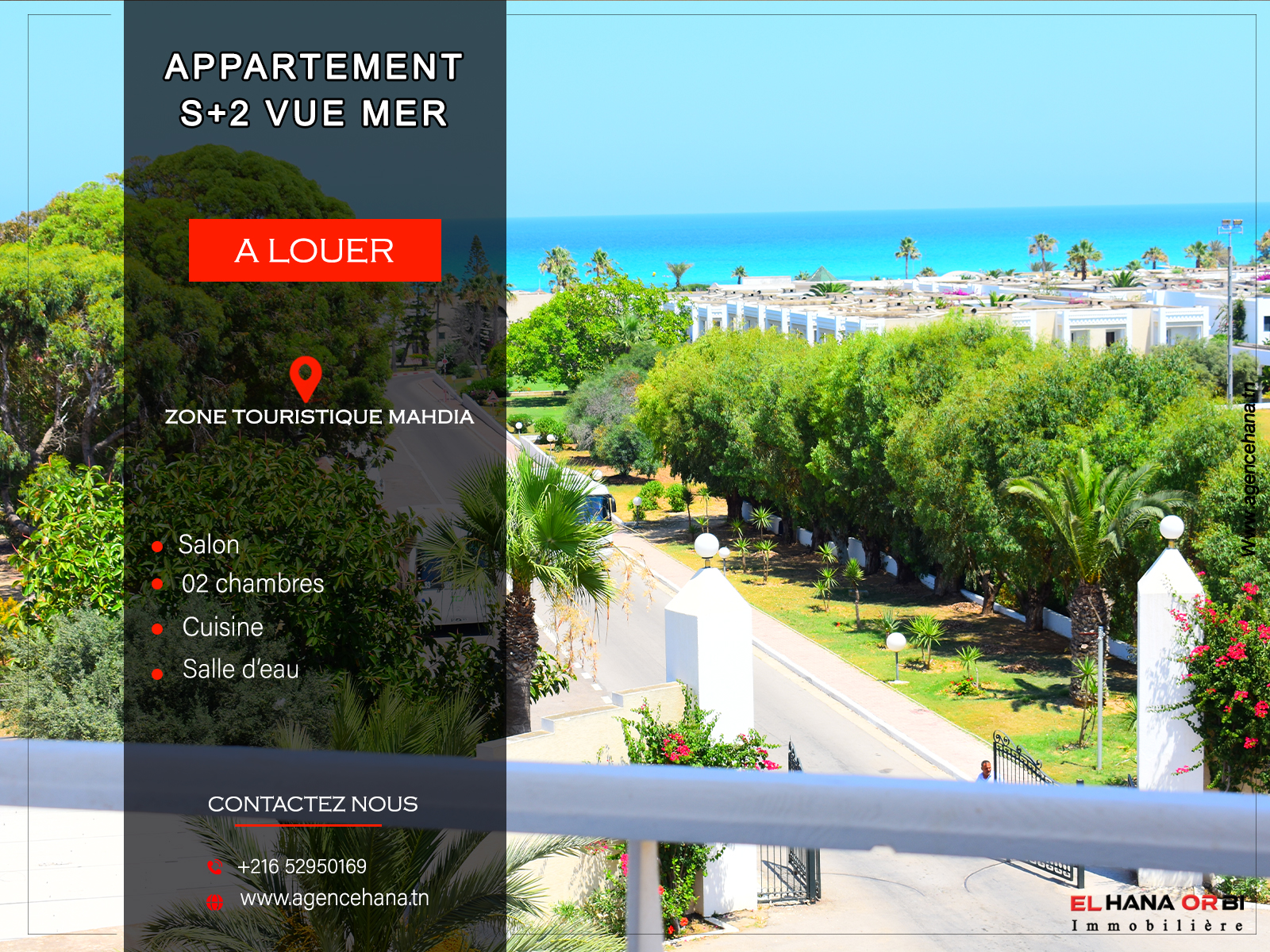 Mahdia&nbsp;Mahdia&nbsp;Location vacances&nbsp;Appart. 2 pi�ces&nbsp;App s2 rz elborj vue sur mer � mahdia