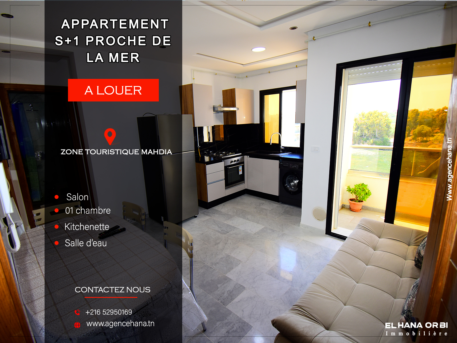 Mahdia&nbsp;Mahdia&nbsp;Location vacances&nbsp;Appart. 1 pi�ce&nbsp;Un bien neuf pour vacance