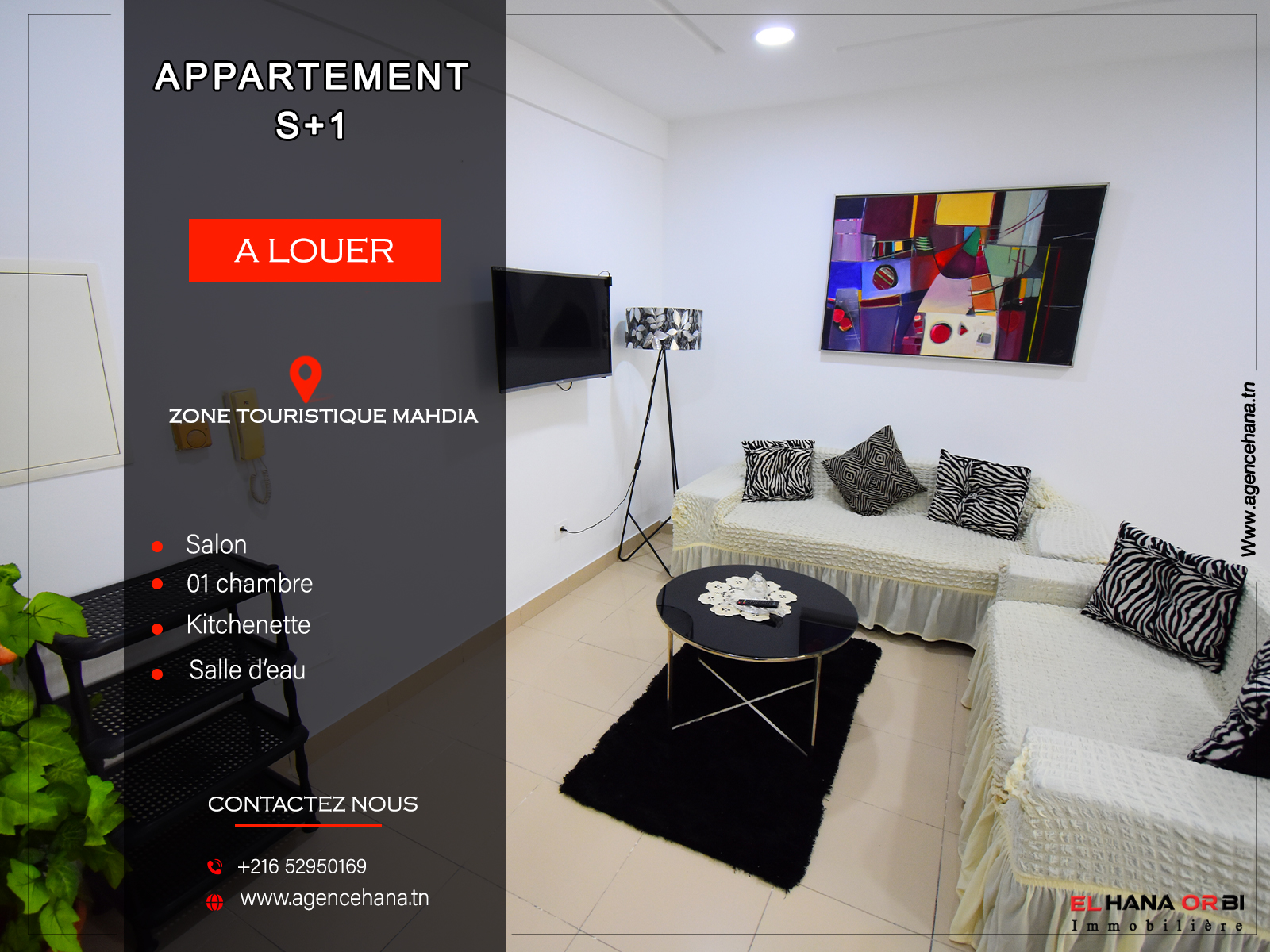 Mahdia&nbsp;Mahdia&nbsp;Location vacances&nbsp;Appart. 1 pi�ce&nbsp;Un bien pour estivale zone touristique mahdia