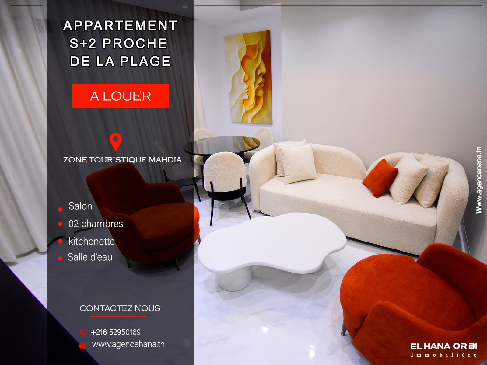 Mahdia&nbsp;Mahdia&nbsp;Location vacances&nbsp;Appart. 2 pi�ces&nbsp;Pour vacance app s2 luxueux mahdia