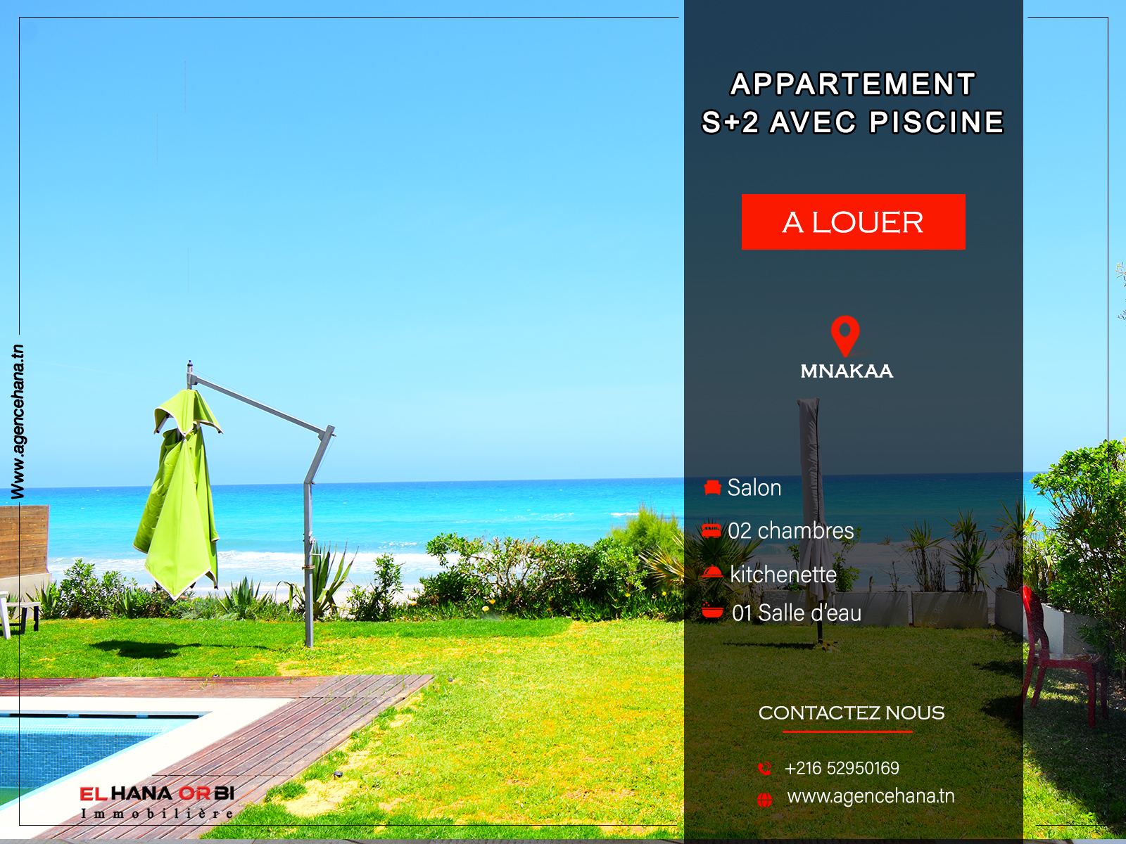 Mahdia&nbsp;Mahdia&nbsp;Location vacances&nbsp;Appart. 2 pi�ces&nbsp;Pour vacances s2 front de la mer mnakaa