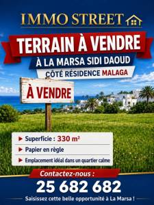 La Marsa&nbsp;Sidi Daoud&nbsp;Vente&nbsp;Surfaces&nbsp;Terrain    la marsa  ref528a