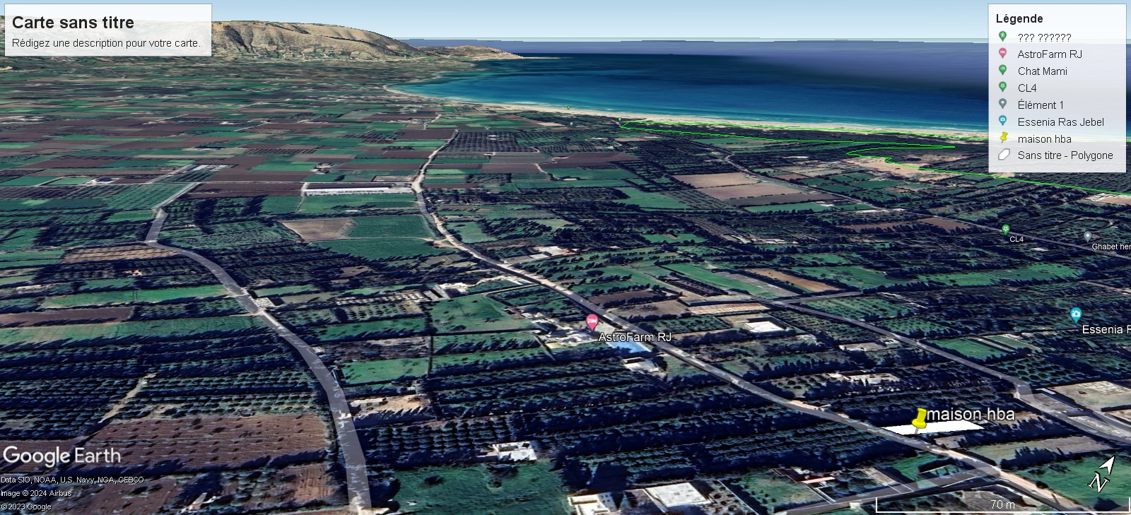Ras Jebel&nbsp;Cite Kaa El Ballout&nbsp;Vente&nbsp;Surfaces&nbsp;Maison s 2  terrain 310 m 2 route plage