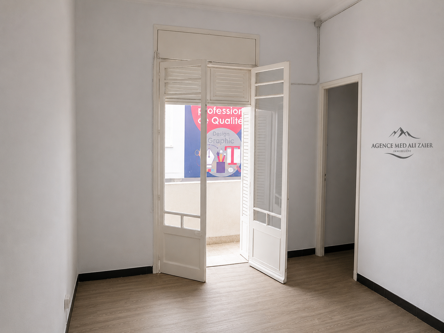 El Menzah&nbsp;Tunis Belvedere&nbsp;Location&nbsp;Appart. 2 pi�ces&nbsp;Bureau haut standing hall avec deux chambres