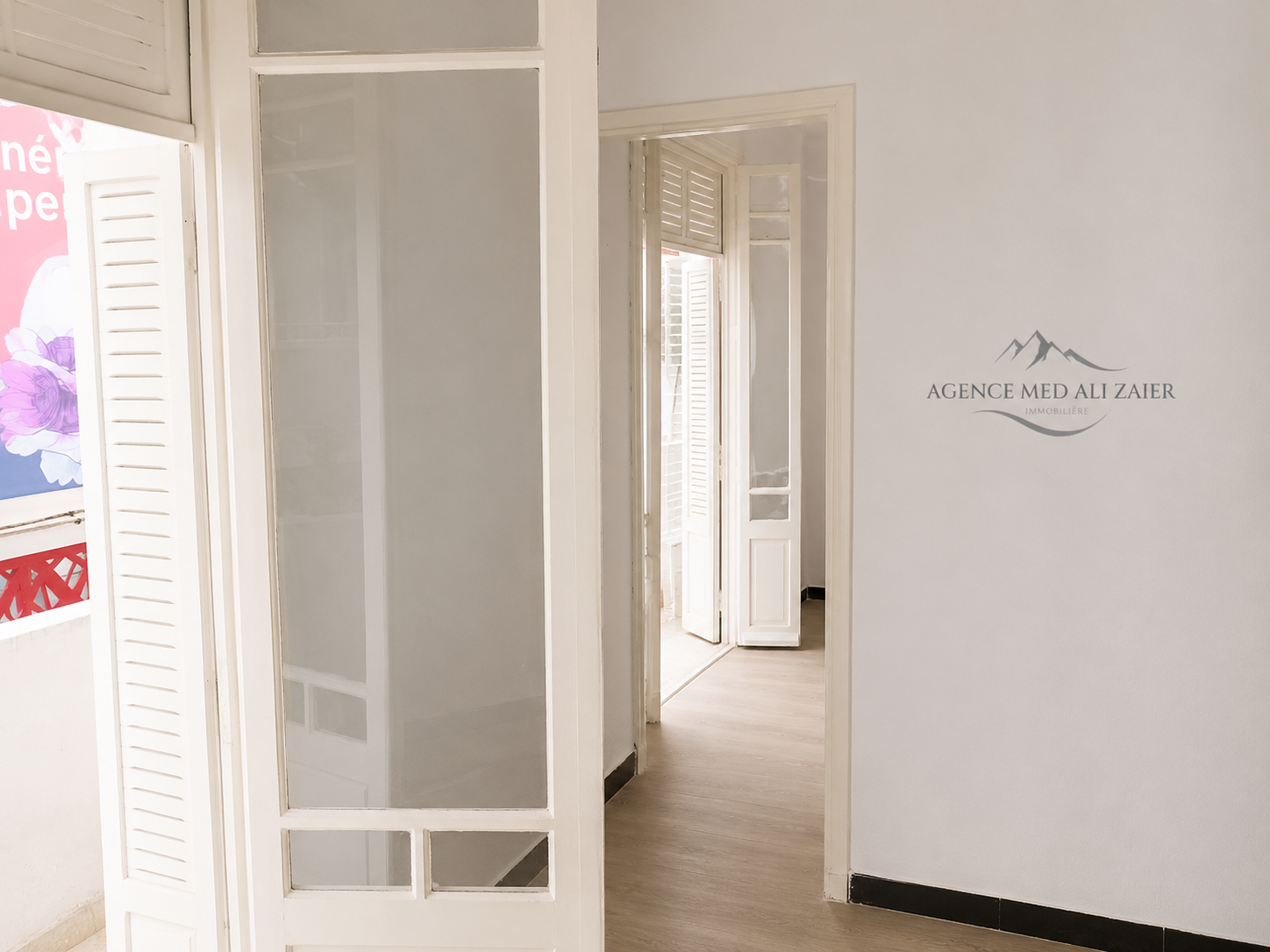 El Menzah&nbsp;Tunis Belvedere&nbsp;Location&nbsp;Appart. 2 pi�ces&nbsp;Bureau haut standing hall avec deux chambres