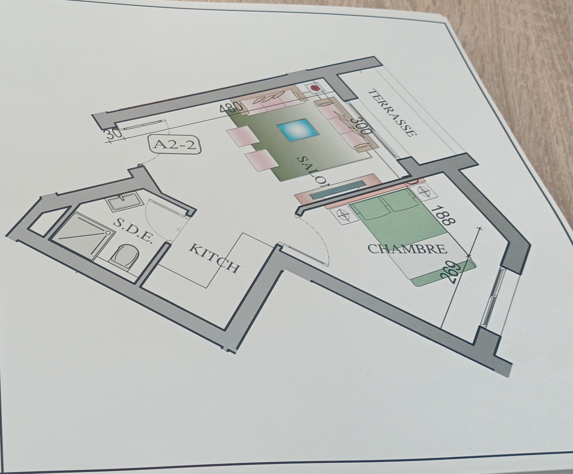 Ben Arous&nbsp;Ben Arous&nbsp;Vente&nbsp;Appart. 2 pi�ces&nbsp;Appartement s1 sur plan