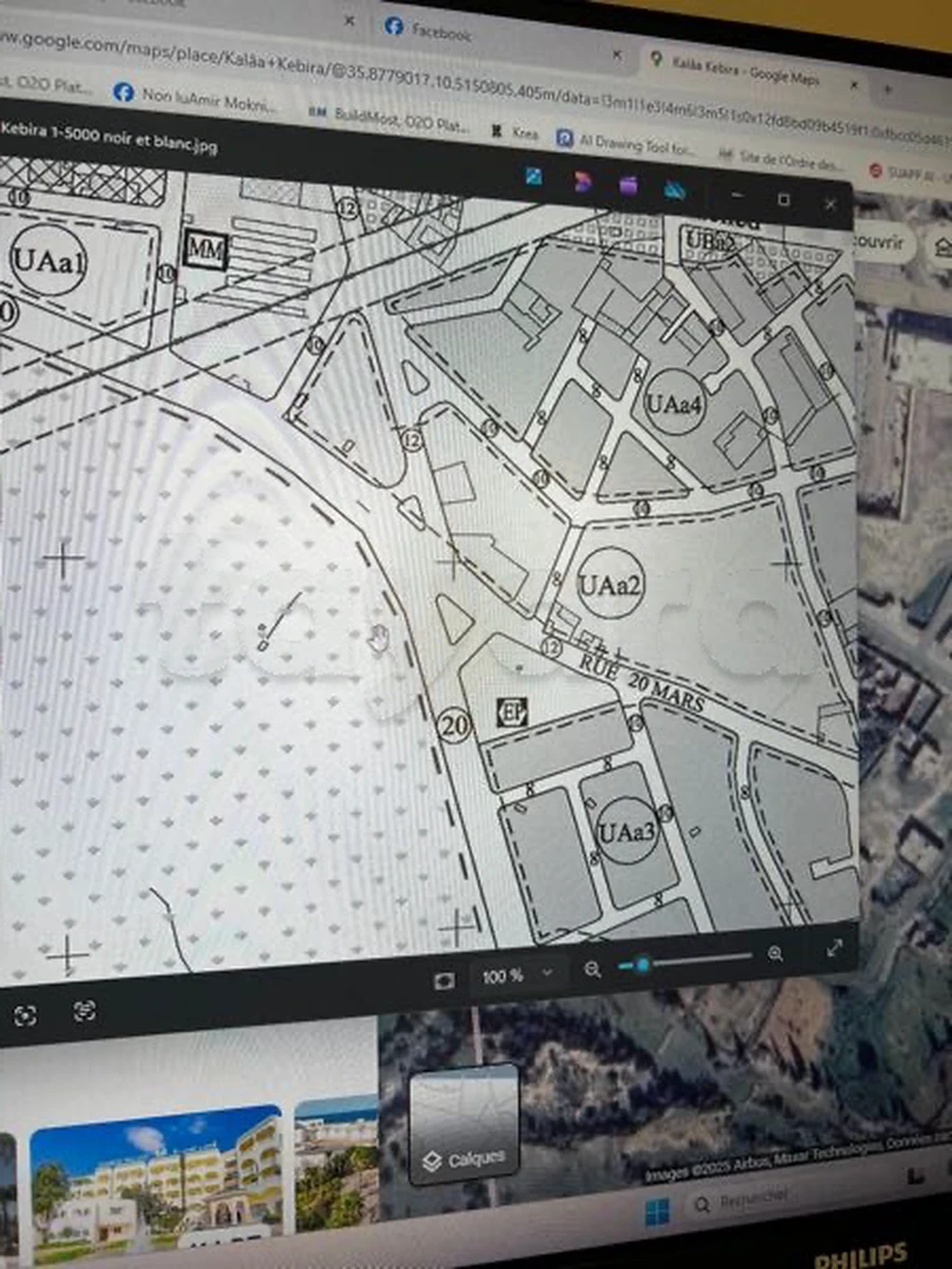 Kalaa El Kebira&nbsp;Kalaa El Kebira&nbsp;Vente&nbsp;Surfaces&nbsp;Terrain a kalla lkbira mandra 1645m2 titre blue