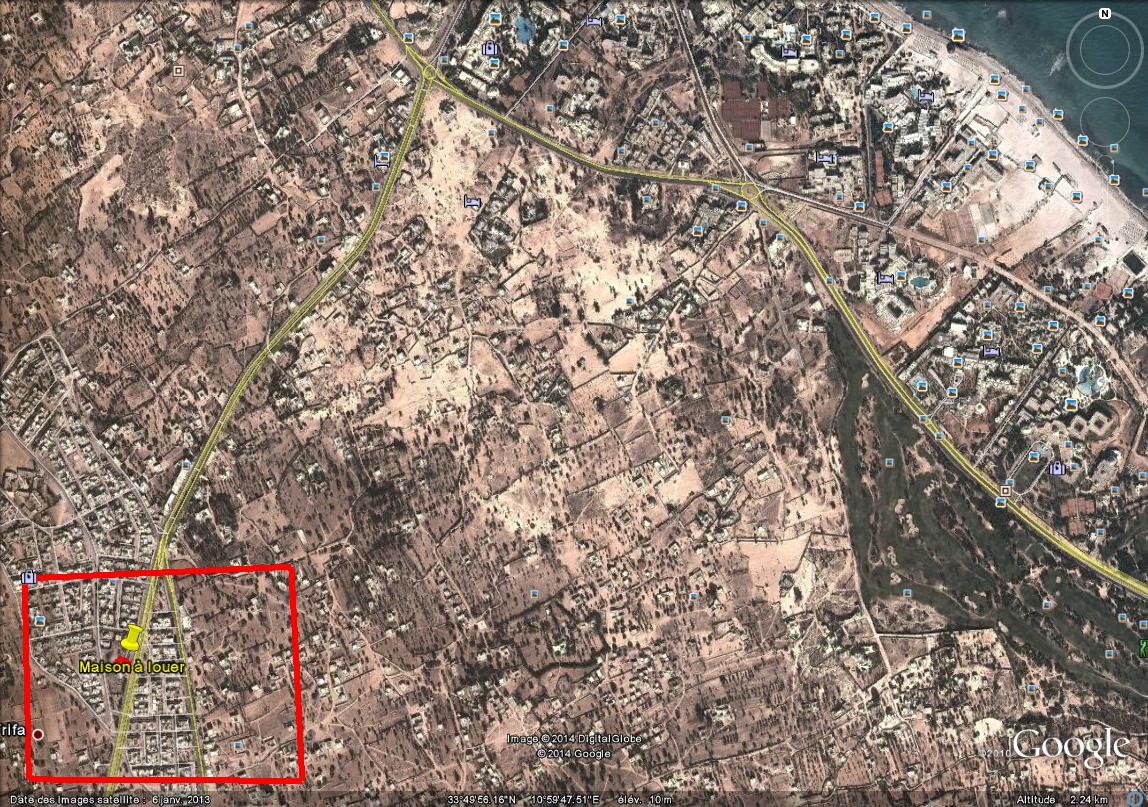 Djerba - Midoun&nbsp;Zone Hoteliere&nbsp;Location&nbsp;Surfaces&nbsp;Usage bureautique sur boulevard principal