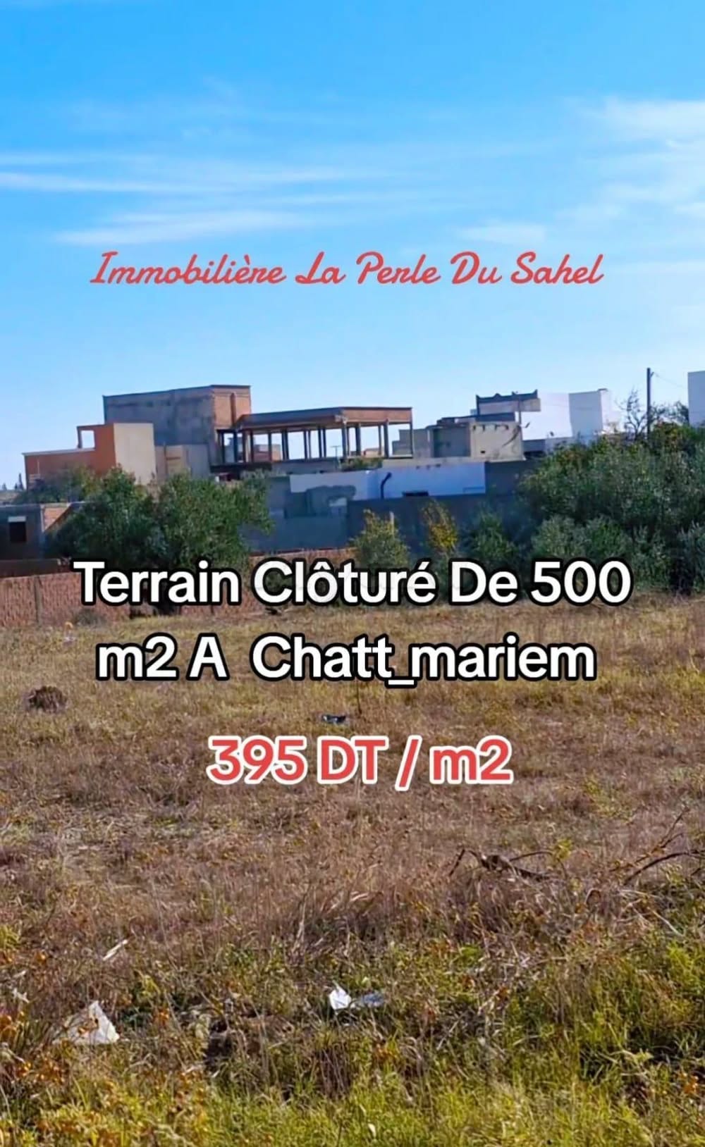 Akouda&nbsp;Chatt Meriem&nbsp;Vente&nbsp;Surfaces&nbsp;Terrain chatt mariem