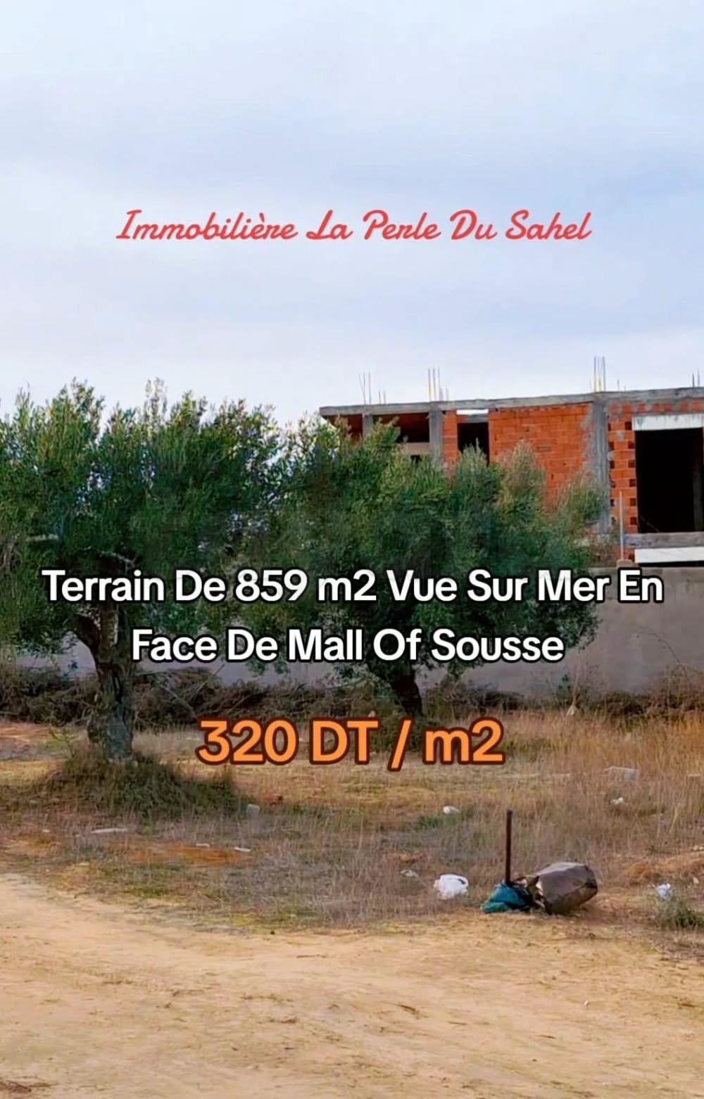 Sidi Bou Ali&nbsp;Sidi Bou Ali&nbsp;Terrain&nbsp;Terrain nu&nbsp;Terrain vu mer en face mall of sousse