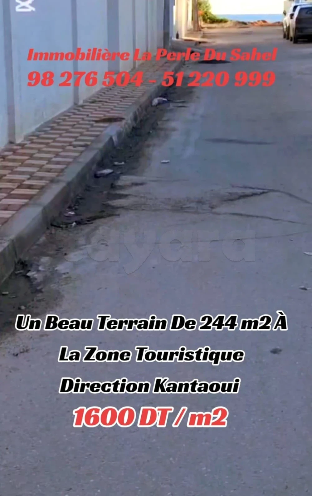 Hammam Sousse&nbsp;El Kantaoui&nbsp;Terrain&nbsp;Terrain nu&nbsp;Terrain a kantaoui cot� plage