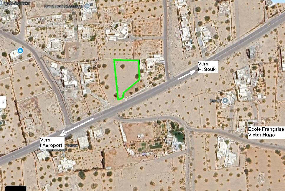 Djerba - Houmet Essouk&nbsp;Hachene&nbsp;Terrain&nbsp;Terrain nu&nbsp;Terrain � djerba hachene rte mellita aeroport