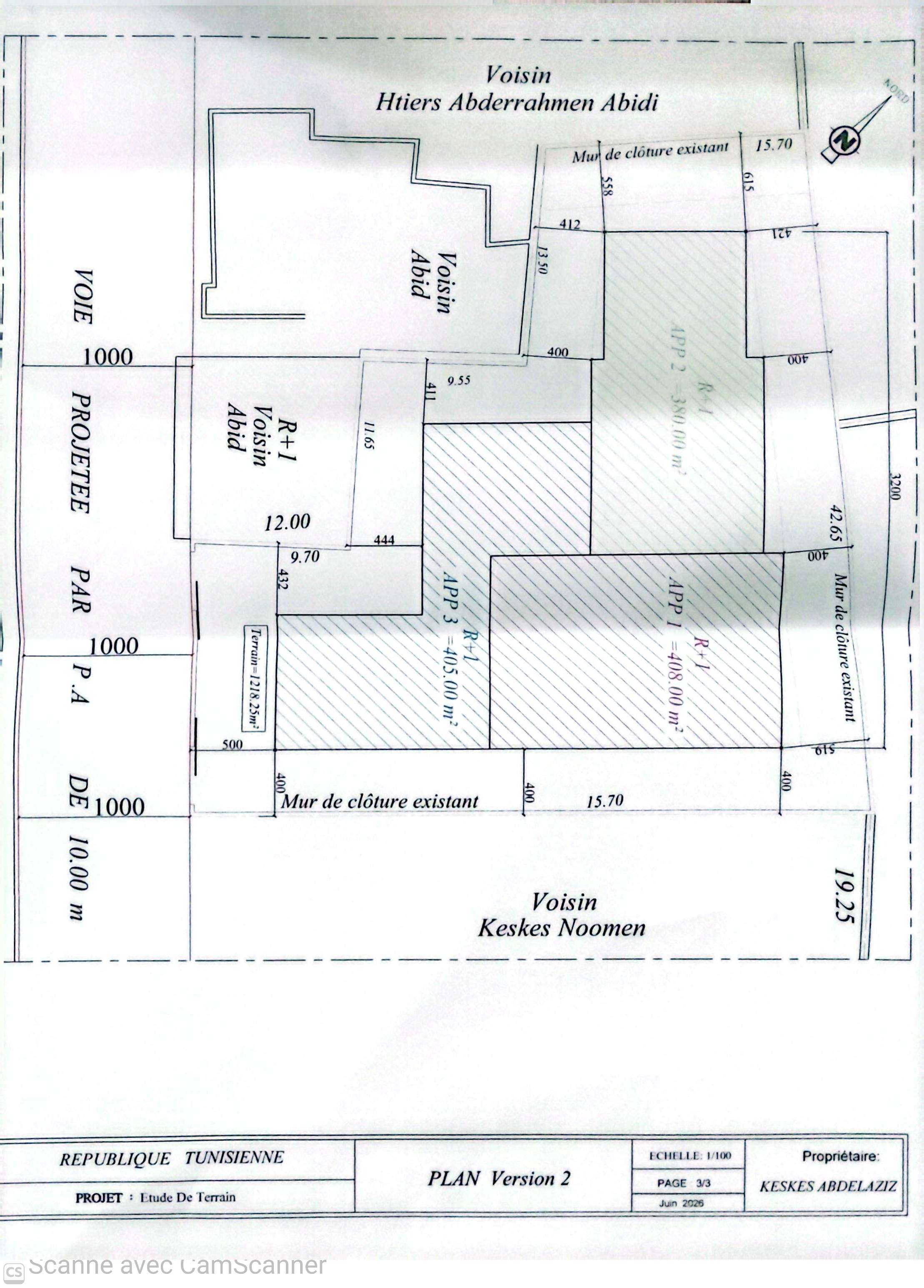 Sfax Ville&nbsp;Merkez Jellouli&nbsp;Terrain&nbsp;Terrain nu&nbsp;Terrain constructible r plus 2 route de l'afrane