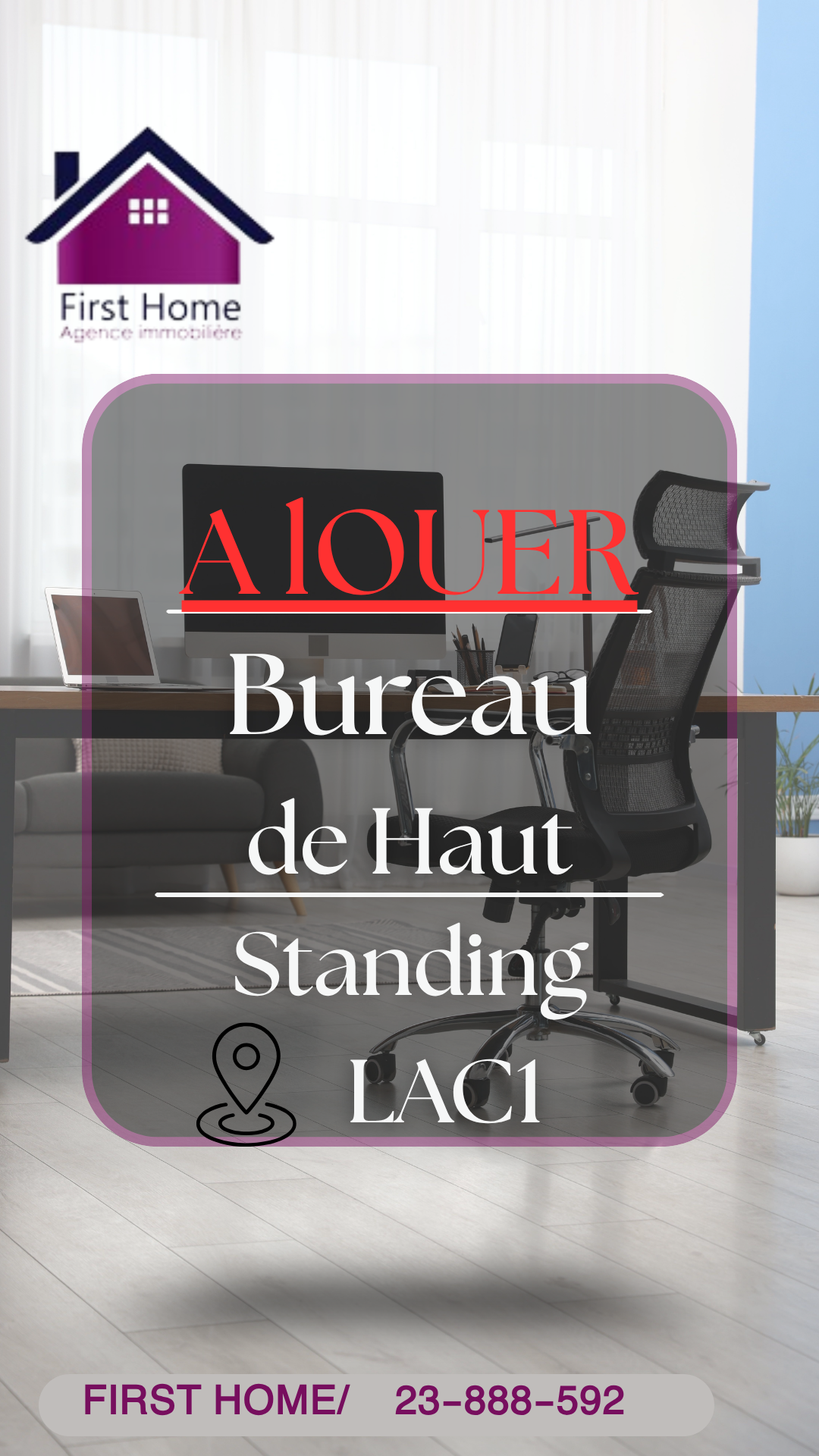 La Marsa&nbsp;Berge Du Lac&nbsp;Location&nbsp;Autre&nbsp;Bureau haut standing lac1