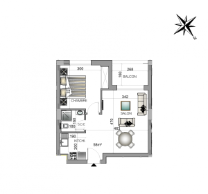 Nabeul&nbsp;Cite Universitaire&nbsp;Vente&nbsp;Appart. 1 pi�ce&nbsp;A  appartement s1 58m  afh ref1263a